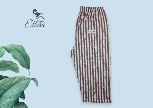 شلوارک طرح راه راه خرگوشی زرشکی 3